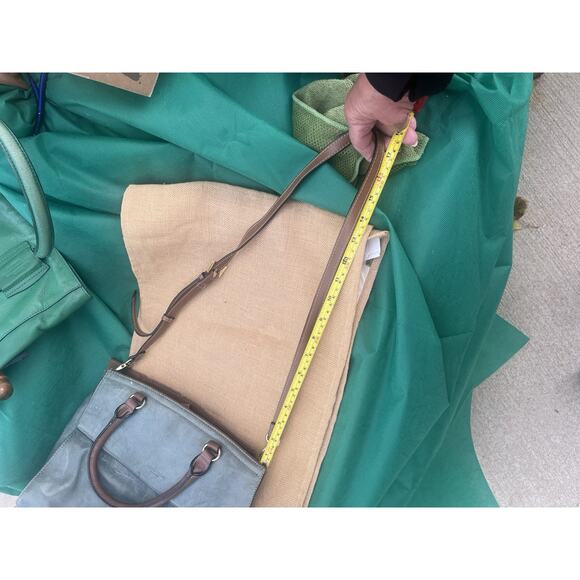 Tignanello Green Leather Satchel Purse Shoulder Hand Bag - Picture 13 of 13